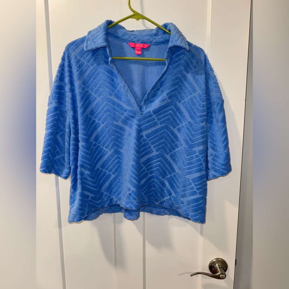 Lilly Pulitzer Blue Textured Top